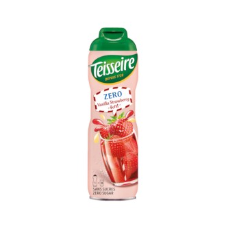 TEISSEIRE KIDS VANILLA STRAWBERY BURST 0,6 L BEZ CUKRU TRUSKAWKA WANILIA BIDON